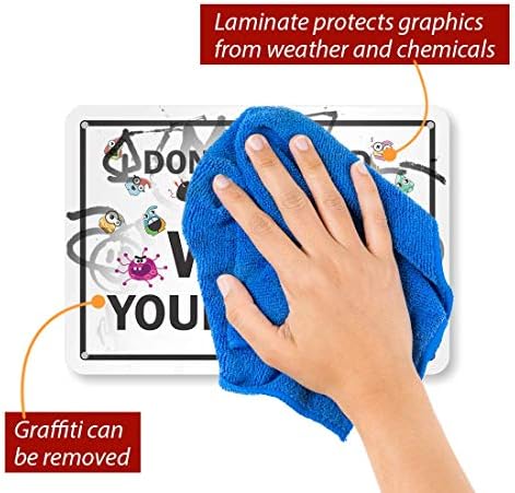 SmartSign אל תפיץ חיידקים, שטוף את הידיים שלט | אלומיניום 7 x 10